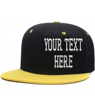 Baseball Caps Custom Ponytail Baseball Cap Personalized Messy Bun Hat Mesh Visor Trucker Hat - Hip-hop Yellow-1 - C118GZHOEQH...