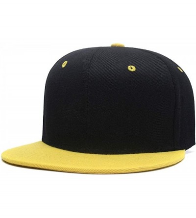 Baseball Caps Custom Ponytail Baseball Cap Personalized Messy Bun Hat Mesh Visor Trucker Hat - Hip-hop Yellow-1 - C118GZHOEQH...