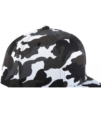 Baseball Caps Unisex Snapback Hats Adjustable USA Army Camouflage Flat Brim Baseball Cap - W181 - CL18R50WN6I $21.67