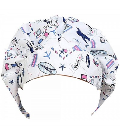 Baseball Caps Doctor Classic Scrub Hat Adjustable Sweatband Bouffant Cap for Women Ponytail (Print 14) - CS187D89KLL $22.58