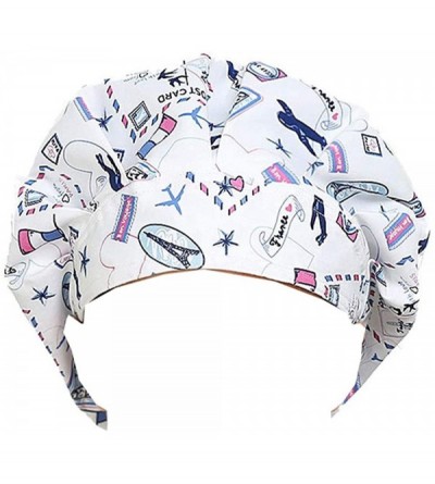 Baseball Caps Doctor Classic Scrub Hat Adjustable Sweatband Bouffant Cap for Women Ponytail (Print 14) - CS187D89KLL $9.19