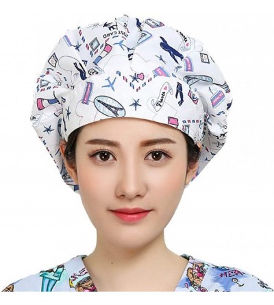 Baseball Caps Doctor Classic Scrub Hat Adjustable Sweatband Bouffant Cap for Women Ponytail (Print 14) - CS187D89KLL $9.19