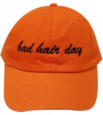 Baseball Caps Bad Hair Day Cotton Baseball Caps - Orange - CC182XNWEWY $11.85