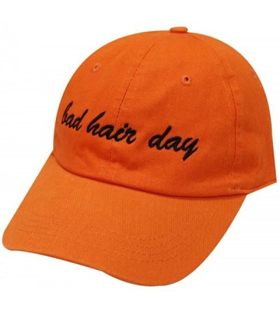 Baseball Caps Bad Hair Day Cotton Baseball Caps - Orange - CC182XNWEWY $11.85