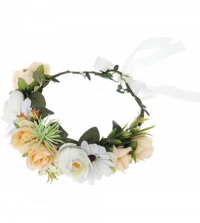 Headbands Flower Crown Headband Floral Headpiece Women Girl Bohemia Adjustable Tree Rattan Leaf Flower Garland Hair Wreath - ...