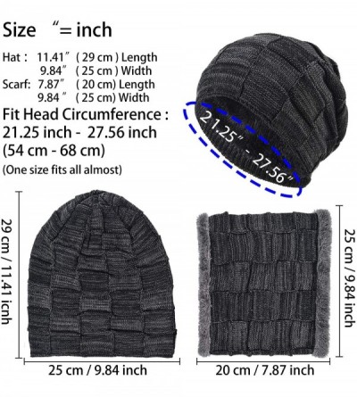 Skullies & Beanies Styles Oversized Winter Extremely Slouchy - Black Hat&scarf Set - CE18ZZL7593 $12.27