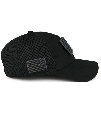 Baseball Caps USA American Flag Embroidered Removable Tactical Patch Micro Mesh Cap - Black - CW183D69TN6 $14.12