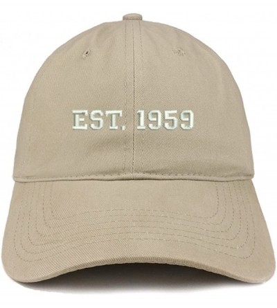 Baseball Caps EST 1959 Embroidered - 61st Birthday Gift Soft Cotton Baseball Cap - Khaki - CQ180OEXZ4A $14.02