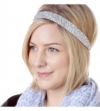 Headbands Women's Adjustable Non Slip Wide Bling Glitter Headband Silver Multi Pack - Silver 1pk - C5195DZDGIY $11.49