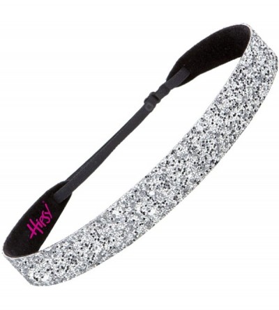 Headbands Women's Adjustable Non Slip Wide Bling Glitter Headband Silver Multi Pack - Silver 1pk - C5195DZDGIY $11.49