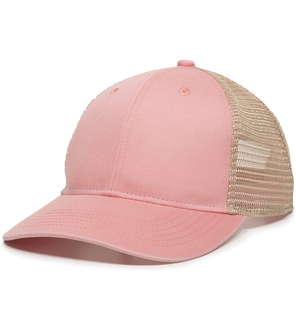 Baseball Caps Ladies Washed Cotton Structured Ponytail - Coral - CC18XXC5RKT $11.67