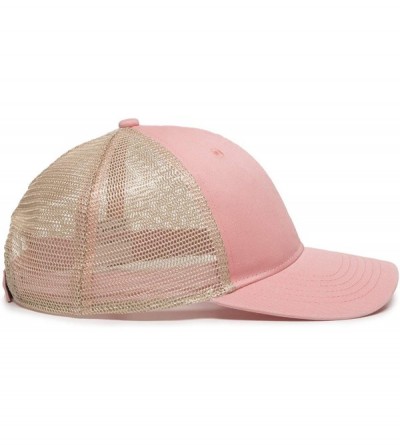 Baseball Caps Ladies Washed Cotton Structured Ponytail - Coral - CC18XXC5RKT $11.67