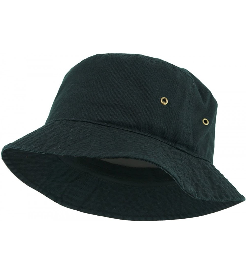 Bucket Hats Unisex Washed Cotton Bucket Hat Summer Outdoor Cap - (1. Bucket Classic) Black - C818HZA644Y $9.27