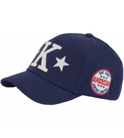 Baseball Caps American Star K Short Bill Design Club Cute Ball Cap Baseball Hat Truckers - Navy - C31866DKWEW $17.11