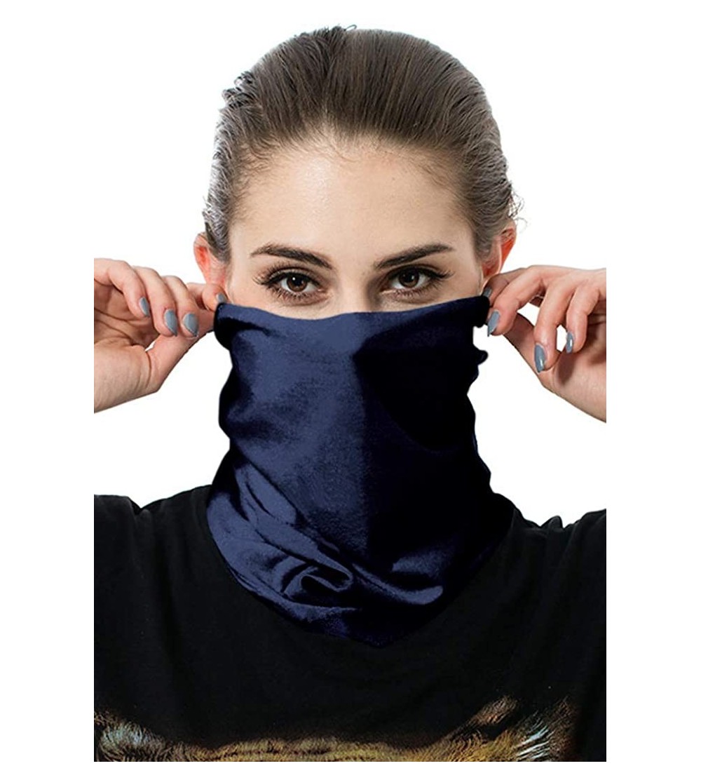 Balaclavas Unisex Multifunctional Seamless Bandana Face Mask Neck Gaiter Headwear Tube Mask Scarf - B-navy Blue - CA198DWYG3C...