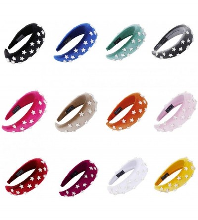 Headbands Women Hairband Cute Sponge Velvet Star Headband Hair Accessories Hair Head Hoop - 12 Pc - CX18U65CX9Y $52.43