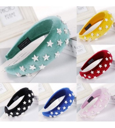 Headbands Women Hairband Cute Sponge Velvet Star Headband Hair Accessories Hair Head Hoop - 12 Pc - CX18U65CX9Y $52.43