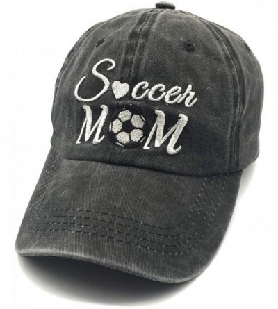 Baseball Caps Soccer Mom Embroidered Baseball Cap Adjustable Washed Dad Hat for Women - C618RLYTW8T $25.61