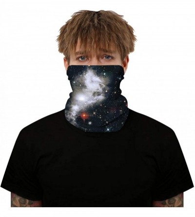 Balaclavas Seamless Bandanas Balaclava Face Mask Neck Gaiter Tie Dye Print for Men Women - Grey Black Galaxy - CO199X0XX5C $1...