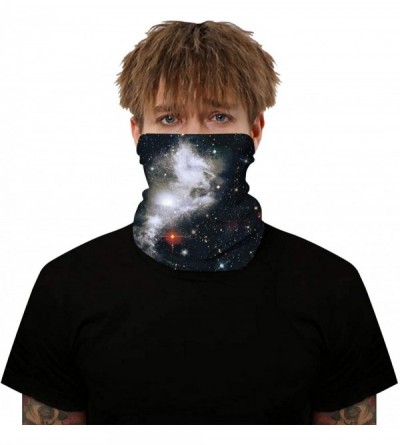 Balaclavas Seamless Bandanas Balaclava Face Mask Neck Gaiter Tie Dye Print for Men Women - Grey Black Galaxy - CO199X0XX5C $8.63