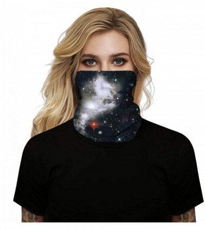 Balaclavas Seamless Bandanas Balaclava Face Mask Neck Gaiter Tie Dye Print for Men Women - Grey Black Galaxy - CO199X0XX5C $8.63