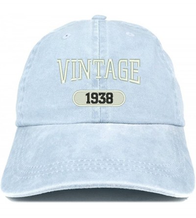 Baseball Caps Vintage 1938 Embroidered 82nd Birthday Soft Crown Washed Cotton Cap - Light Blue - CU180WUTYS3 $32.55