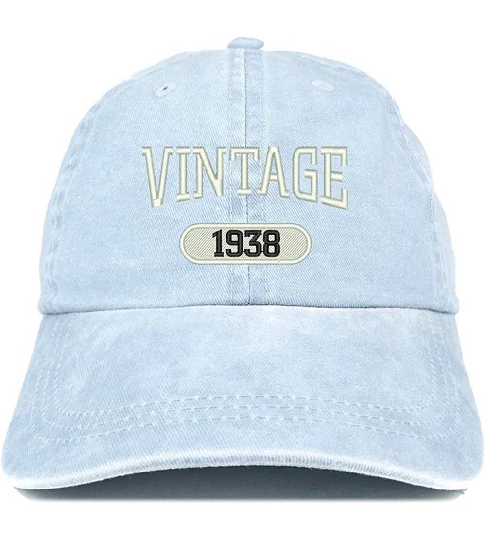Baseball Caps Vintage 1938 Embroidered 82nd Birthday Soft Crown Washed Cotton Cap - Light Blue - CU180WUTYS3 $15.83