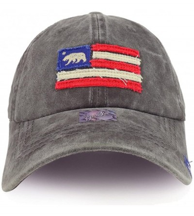 Baseball Caps California Bear Vintage Flag Embroidered Unstructured Baseball Cap - Dark Grey - CG188UZH43Q $12.98