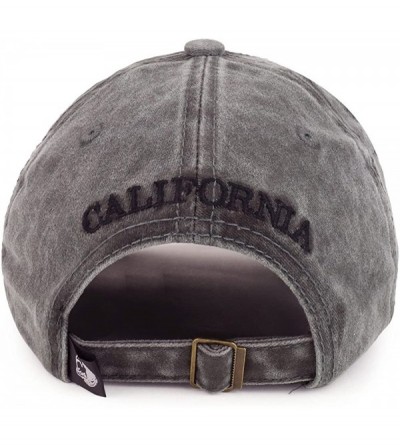 Baseball Caps California Bear Vintage Flag Embroidered Unstructured Baseball Cap - Dark Grey - CG188UZH43Q $12.98