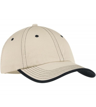 Baseball Caps Men's Vintage Washed Contrast Stitch Cap - Stone/ Black - C411NGRGT97 $11.21