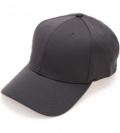 Baseball Caps Plain Polyester Twill Baseball Cap Hat with Flex fit Elastic Band - 1735-dark Grey - CJ12O814MTS $14.12