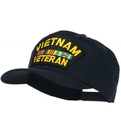 Baseball Caps Vietnam Veteran Patched High Profile Cap - Navy - C411ND5K4SJ $19.20