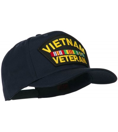 Baseball Caps Vietnam Veteran Patched High Profile Cap - Navy - C411ND5K4SJ $19.20