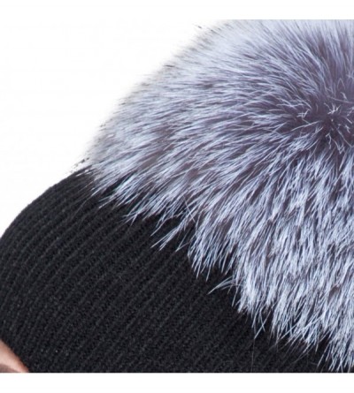 Skullies & Beanies Winter Women's Warm hat Fox Fur Straw hat Knitted Wool ski hat MS - H+y - C418ME09XYW $21.56