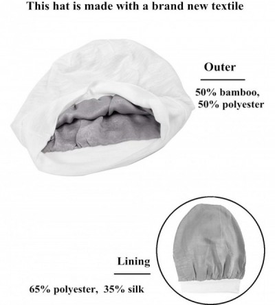 Skullies & Beanies Satin Silk Lined Sleep Cap Beanie Slap Hat - Gifts for Women - White - C418KGXAE33 $11.11