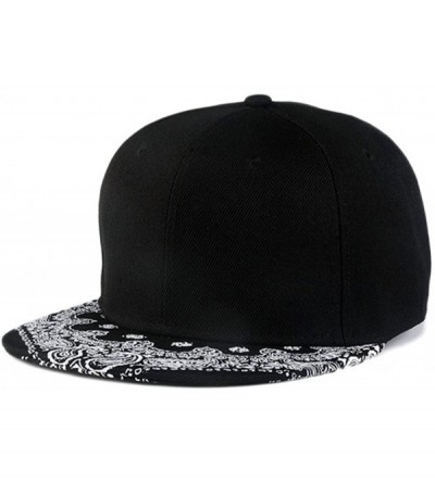 Baseball Caps Unisex Flat Bill Hip Hop Hat Snapback Baseball Cap - Black 21 - CK12LUW517Z $10.02