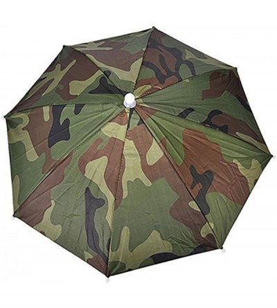 Rain Hats Adjustable Headband Sun Rain Outdoor Sport Foldable Fishing Umbrella Hat Cap - Army Green - CG18530ANUU $17.61