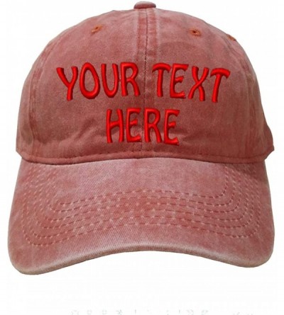 Baseball Caps Custom Denim Hat Embroidered Men Women Personalized Text Name Baseball Cap - Coral - C018GAZN35C $17.56