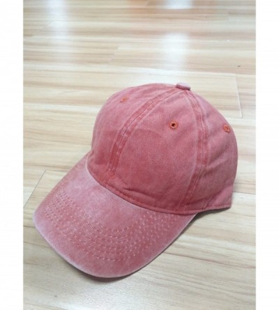 Baseball Caps Custom Denim Hat Embroidered Men Women Personalized Text Name Baseball Cap - Coral - C018GAZN35C $17.56