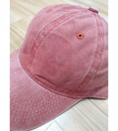 Baseball Caps Custom Denim Hat Embroidered Men Women Personalized Text Name Baseball Cap - Coral - C018GAZN35C $17.56