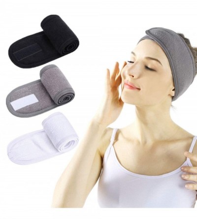 Headbands Facial Spa Headband Adjustable Stretch - Black+White+Gray - CJ18QYIMMLR $21.45