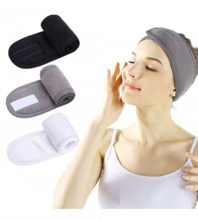 Headbands Facial Spa Headband Adjustable Stretch - Black+White+Gray - CJ18QYIMMLR $10.34