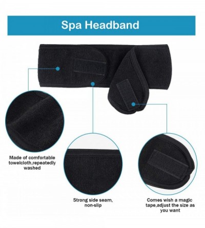 Headbands Facial Spa Headband Adjustable Stretch - Black+White+Gray - CJ18QYIMMLR $10.34