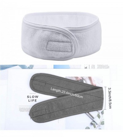 Headbands Facial Spa Headband Adjustable Stretch - Black+White+Gray - CJ18QYIMMLR $10.34