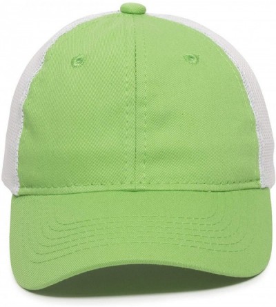 Baseball Caps Garment Washed Meshback Cap - Lime/White - CJ11PPEPSZP $13.55