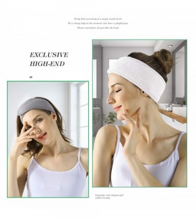 Headbands Facial Spa Headband Adjustable Stretch - Black+White+Gray - CJ18QYIMMLR $10.34