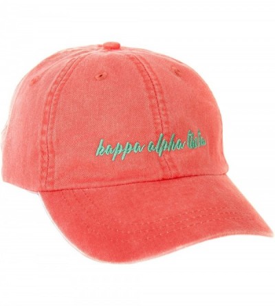 Baseball Caps Alpha Theta (N) Sorority Baseball Hat Cap Cursive Name Font Theta - Coral - CD188U9803Y $16.45