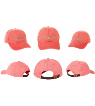 Baseball Caps Alpha Theta (N) Sorority Baseball Hat Cap Cursive Name Font Theta - Coral - CD188U9803Y $16.45