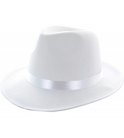 Fedoras Men's Deluxe Adult Fedora Hat - White - C8114KDVKFJ $19.95