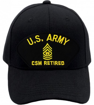 Baseball Caps US Army - CSM Retired Hat/Ballcap Adjustable One Size Fits Most - Black - CI180C0Q7YZ $48.81